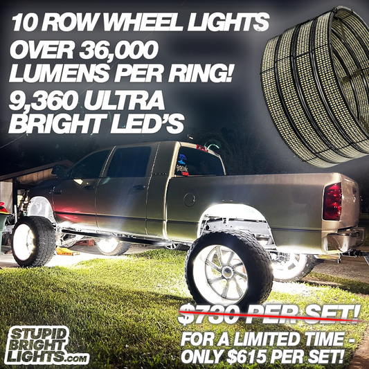 SB 10 Row High Intensity Wheel Lights | Pure White Wheel Lights